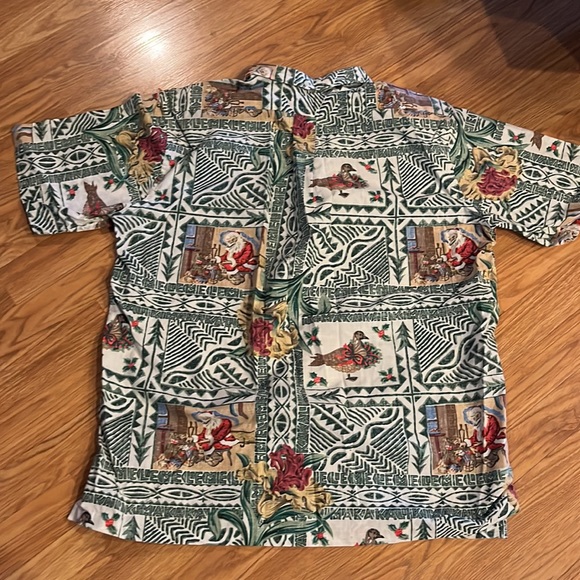 Reyn Spooner Christmas button down Shirt Santa 1/3 button up  size large L - Picture 7 of 10